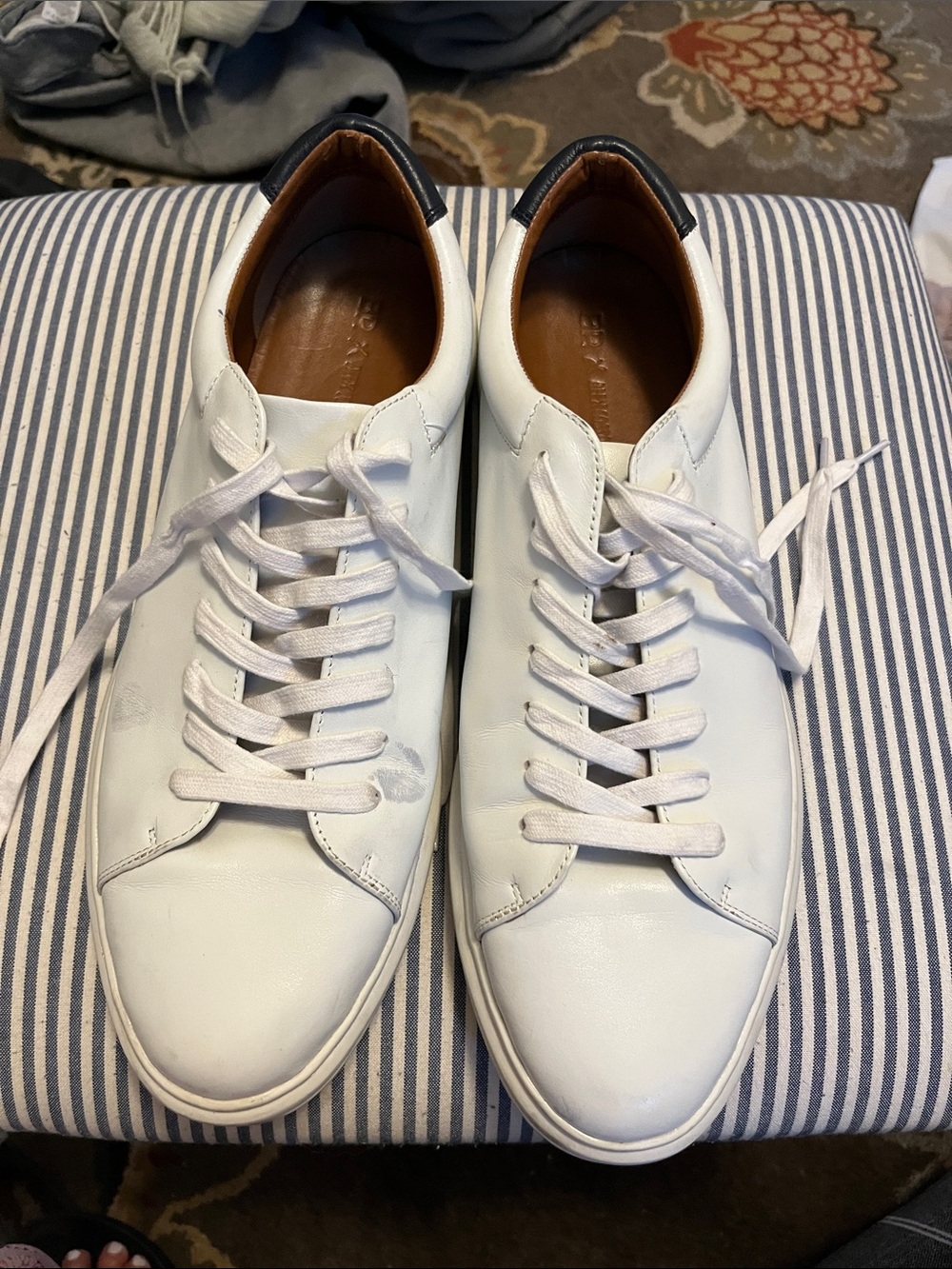 BP X White Leather men’s Sneakers size 46M or 12.5